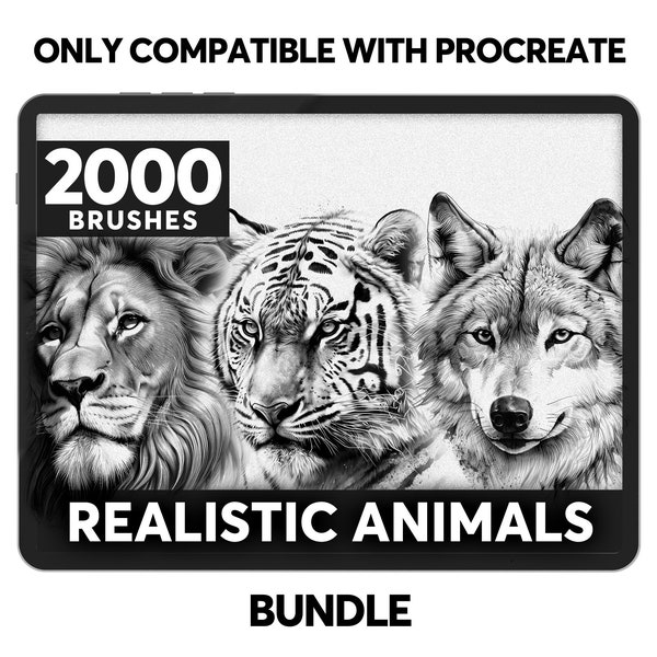 Animal Tattoo Brushes | INSTANT DOWNLOAD | Bundle of 2146 Designs | only Compatible with Procreate | Stencil Reference | Wildlife Stamps