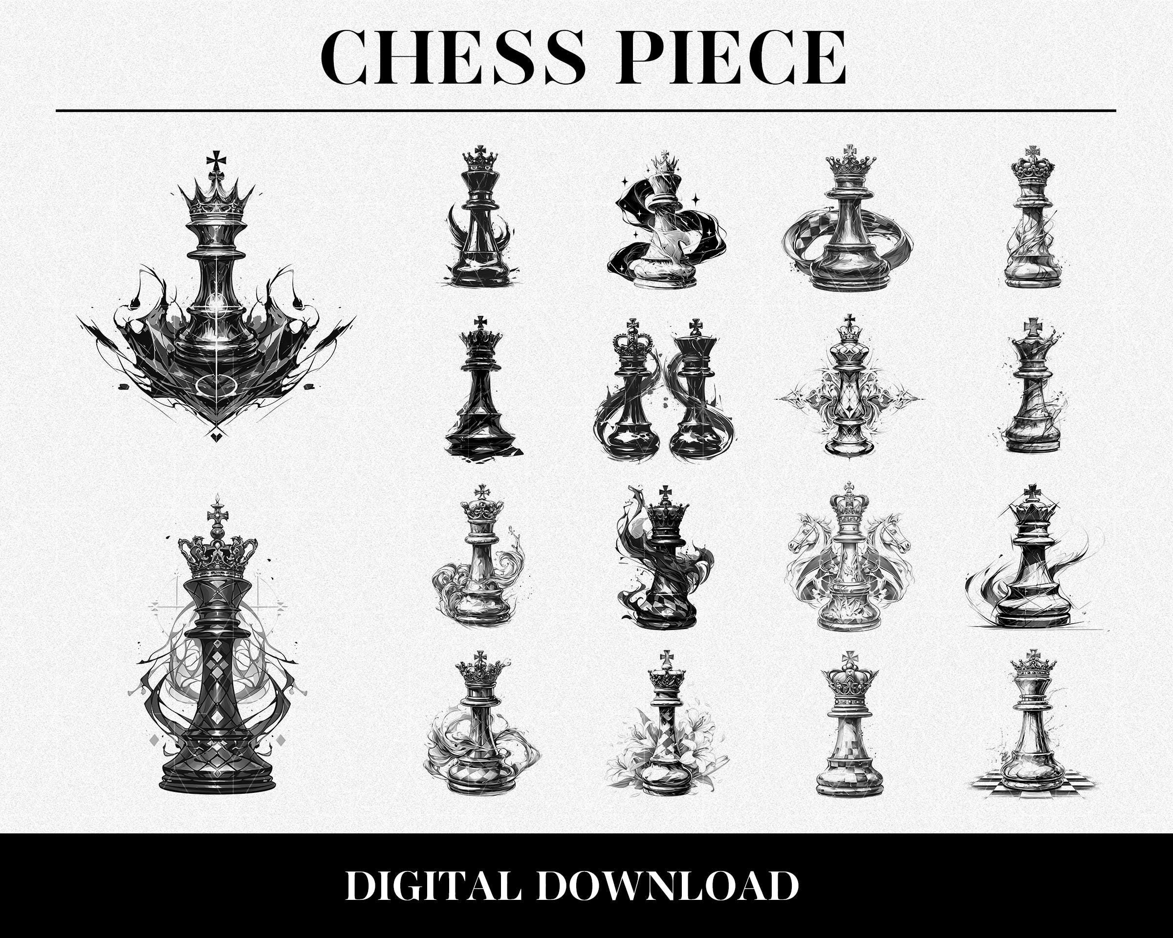 50 Chess Piece Designs | INSTANT DOWNLOAD | Men Stamps | Procreate ...