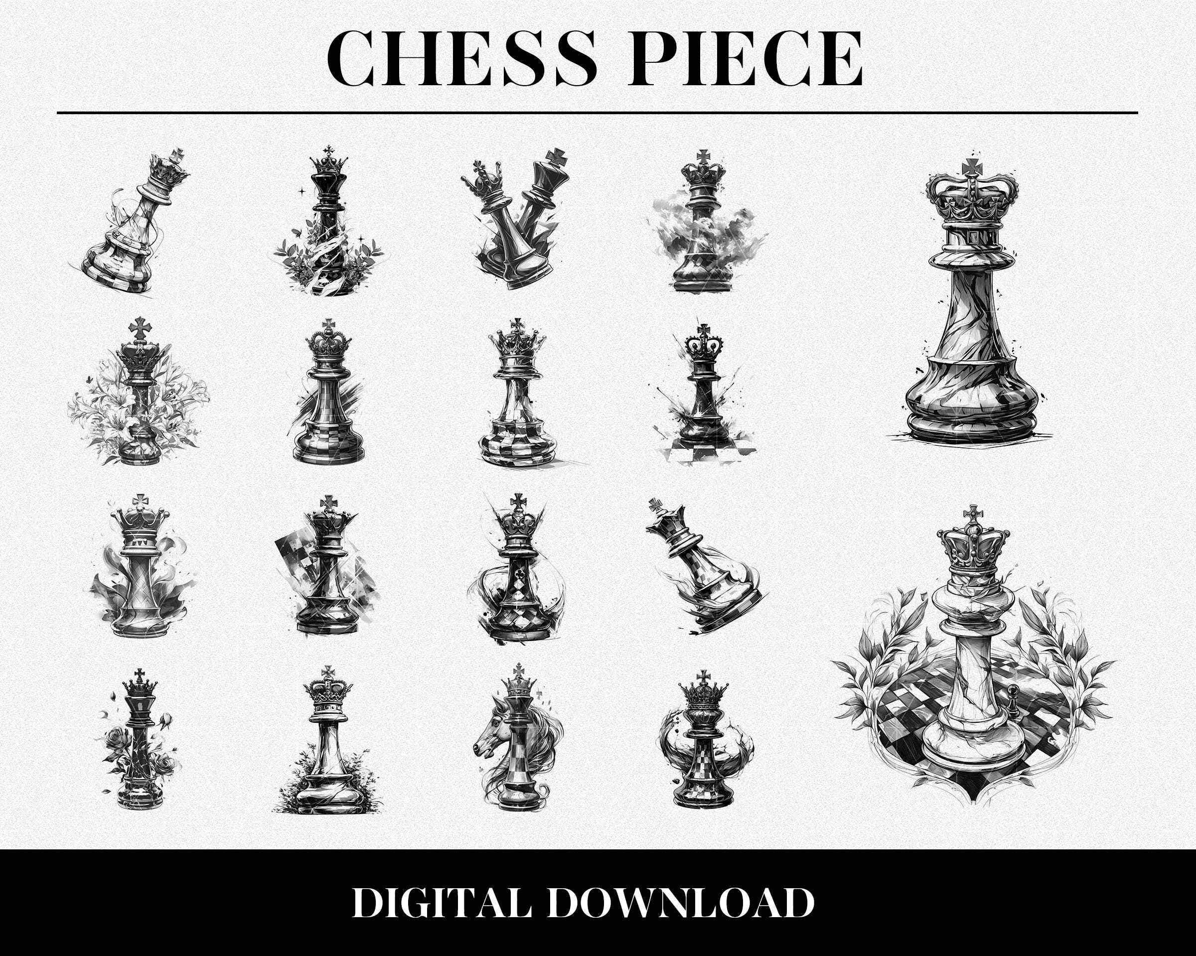 50 Chess Piece Designs | INSTANT DOWNLOAD | Men Stamps | Procreate ...