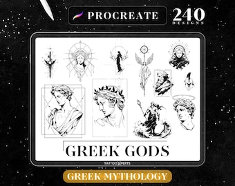Greek Gods Procreate Stamps | 240 Mythology Brushes (Instant Download)