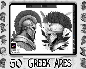 Greek Ares Procreate Brushes | Mythology Tattoo Designs (Instant Download)