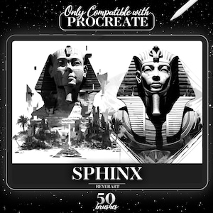 Sphinx Procreate Brush Set | 50 High-Quality Digital Brushes | Egyptian Sphinx Art for Procreate | Sphinx Tattoo Designs