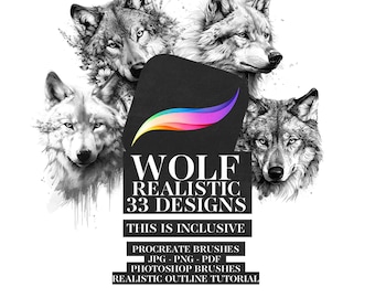 Puede incluir: Un conjunto de 33 ilustraciones de lobos en blanco y negro. Las ilustraciones son realistas y detalladas, y serían perfectas para usar en una variedad de proyectos creativos. El conjunto incluye pinceles de Procreate y Photoshop, así como un tutorial de contorno realista.
