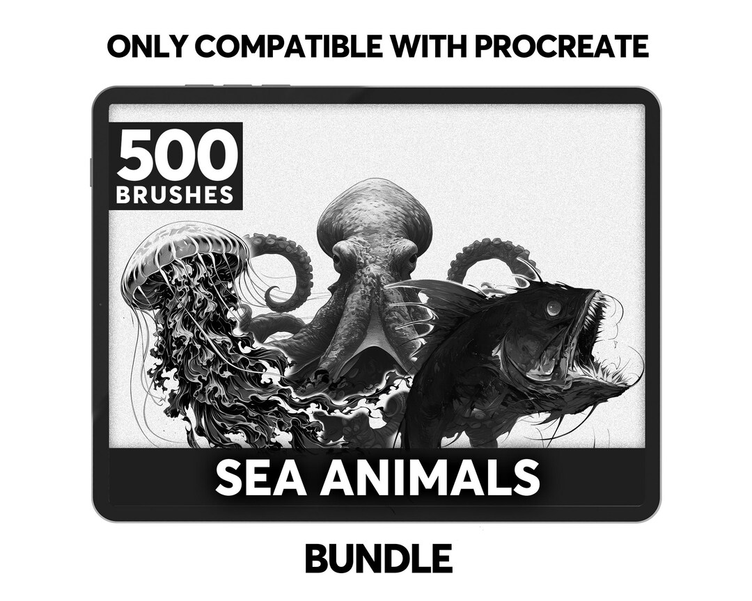 Sea Animals Procreate Brushes | 500 Tattoo Design AI Bundle - Etsy