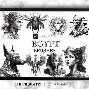 Egypt Designs for Procreate / tattoo stamp - 20 designs - stamps digital for iPad - unique illustration flash - Egypt Tattoo
