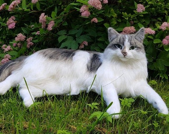 Personalisierte Stoffkatzenrepliken, Niedliches Plüschtier, Realistische Katze Gefilzte Klone, Lebensgroße Katzen Spielzeug Tiere, Haustierverlust, Gedenksteine