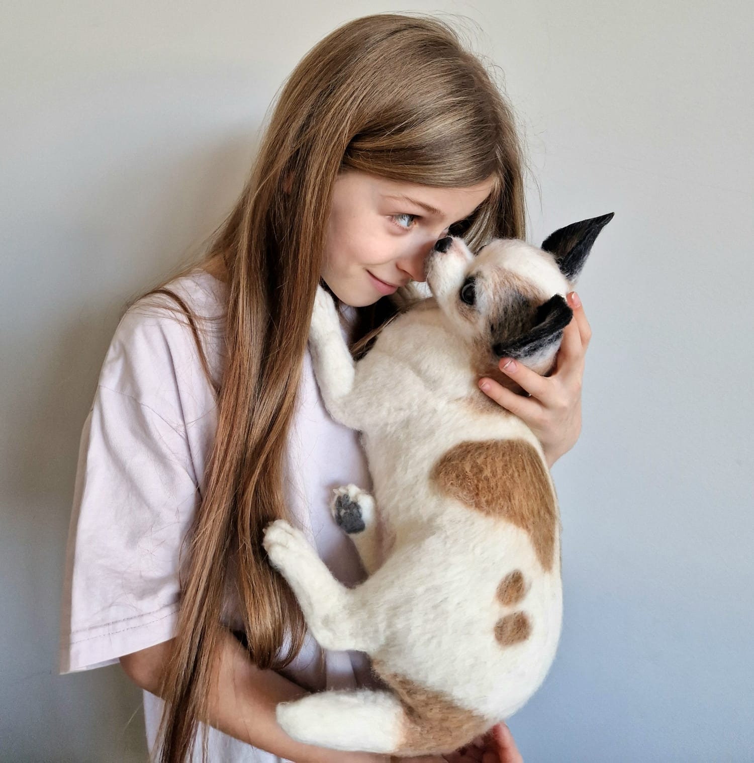 Custom stuffed white Chihuahua clone, Realistic needle felt cuddle dog clones, Stuffed plush toy animals, Pet Loss, Memorials