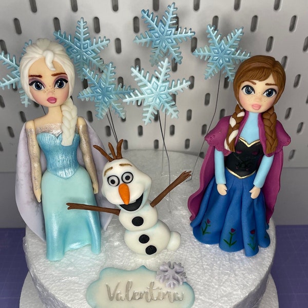 Elsa Tortendeko aus Fondant, Elsa Fondantfiguren Set, Elsa Fondant Topper, Elsa Tortendekoration, Geburstag Figuren