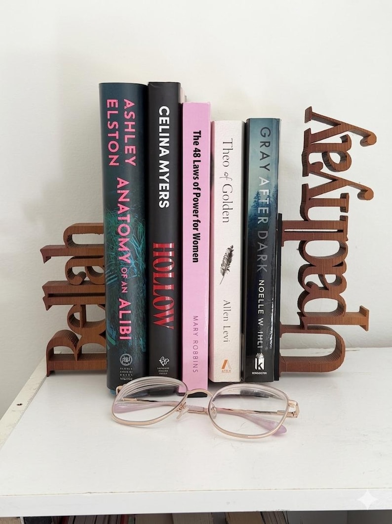 Left Bookend Custom 3D Printed Bookends – Personalized Name or Logo Design - Etsy