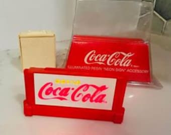 Department 56 Snow Village Neon Illuminated Coke Sign - Excellent Condition