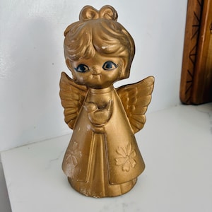 vintage mid-century chalkware angel figurine