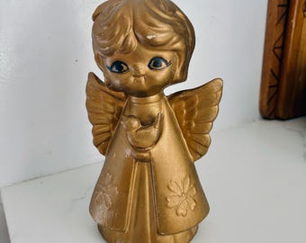 vintage mid-century chalkware angel figurine