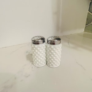 Vintage milk glass Hobnail salt and pepper shakers