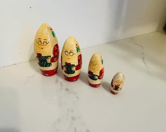 Vintage 1990’s Nesting Dolls - Mrs. Claus -  4 Pieces