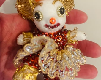 Vintage Leewards Christmas Mouse Bead and Sequin Ornaments Handmade