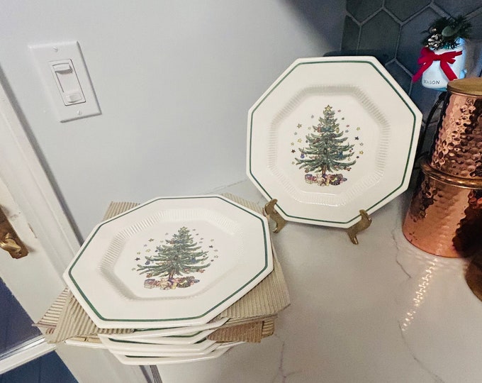 Set of Six 6 Nikko Vintage Christmastime Dinner Plates Etsy