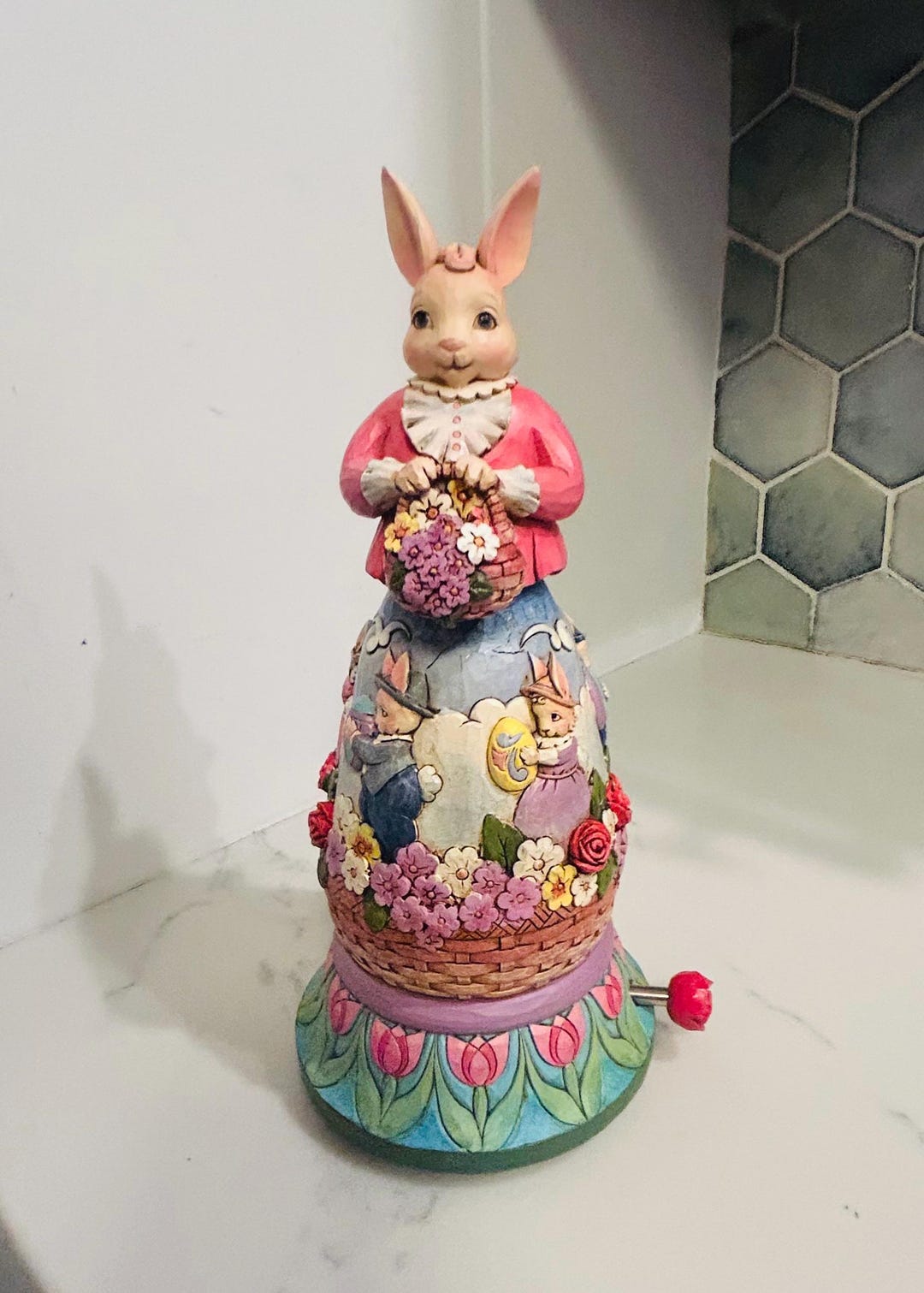 Jim Shore Retired 2014 Bunny Figurine Easters on Its Way Rotating ...