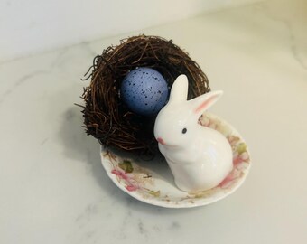 Vintage Easter Porcelain Bunny Assemblage