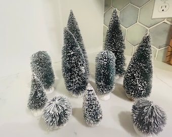 Department 56 Set of Ten Frosted  Trees - excellent condition
