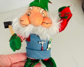 Vintage 1982 Rennoc Santakins elf / toy maker gnome