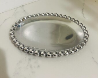 Vintage Pearled Small oval platter
