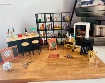 Minature Bar scene- took months to curate this set
