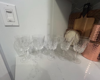 Waterford Cut Crystal Lismore Set of Six (6) Claret Wine Glasses
