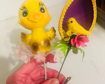 Two Vintage 1970’s  plastic blow mold Easter Picks