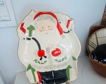 New Lenox holiday Santa Tray