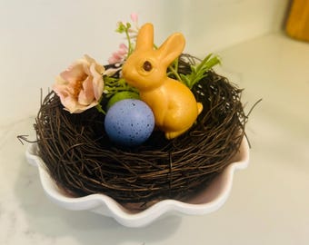 Vintage Easter Porcelain Bunny Assemblage