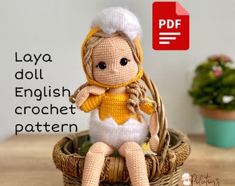 Laya doll english crochet pattern