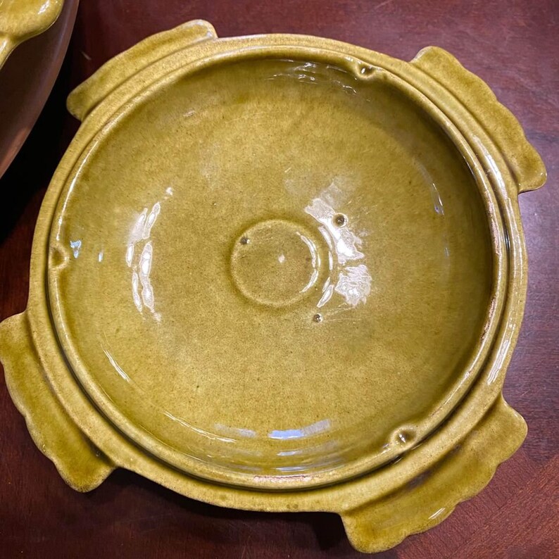 Vintage USA California Original Pottery Serving Set/ Lazy Susan Veggie