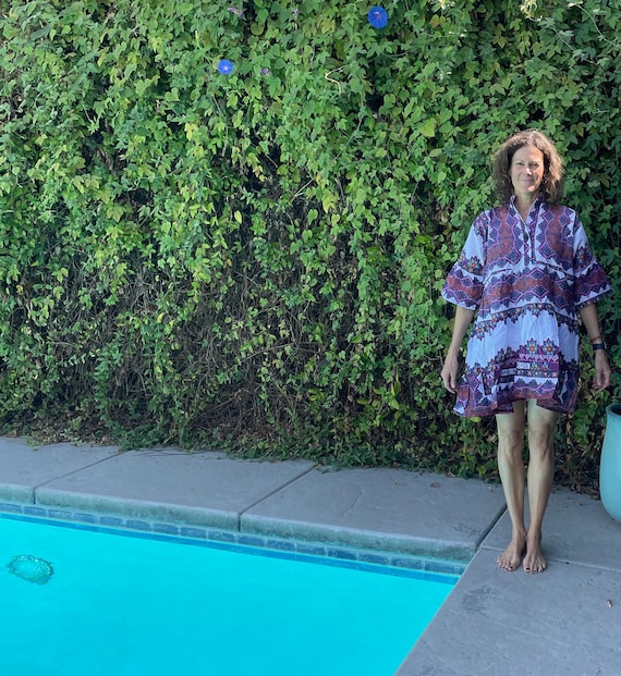 Handmade Kanga Pool Cover-Up Dress | Ethical Fashion from Zanzibar | Women-Made | One Size | Swahili Proverb | Pockets | Gift