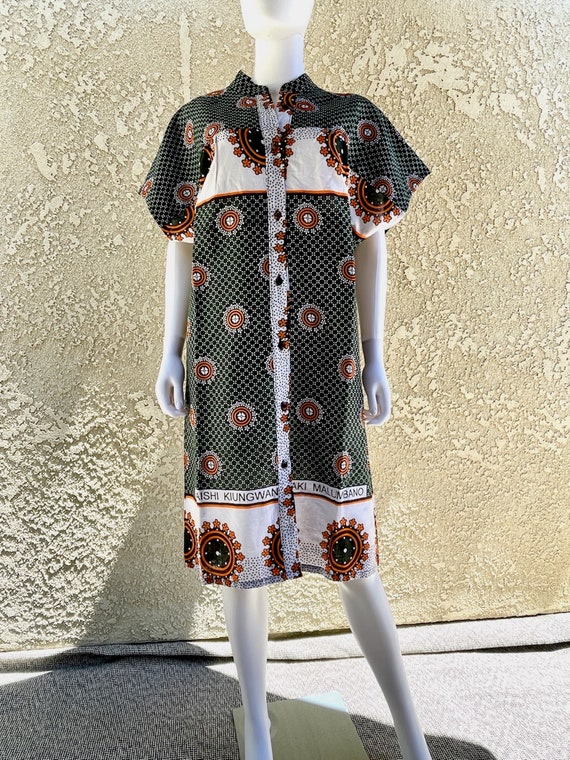 Button Down Midi Kitenge Dress