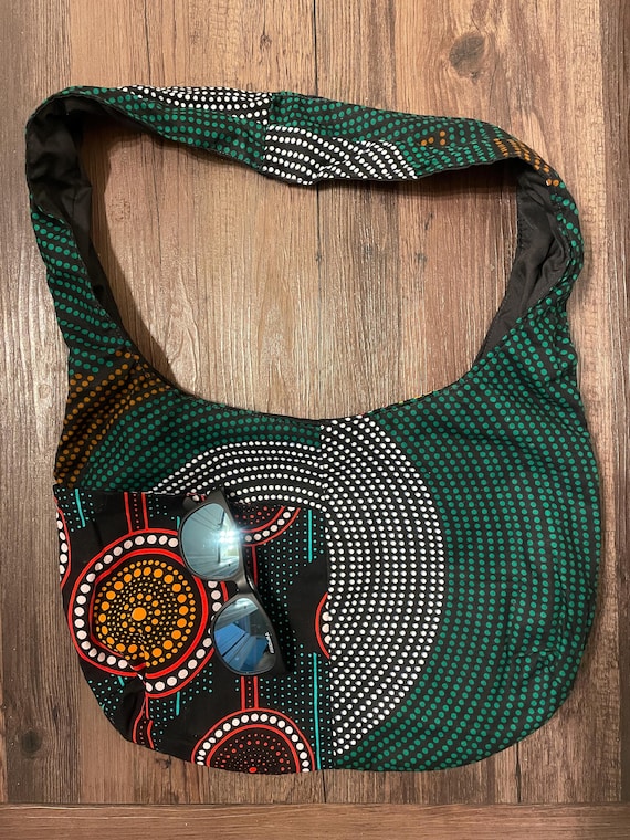 Handmade African Kitenge Bag | Upcycled Zanzibar Print Shoulder Purse | Colorful Ethical Tote - Woman Made