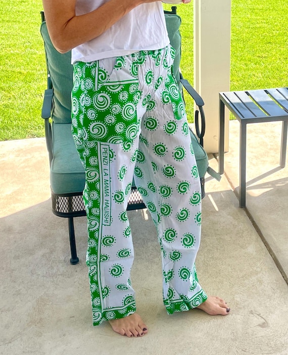 Lala Salama Kanga Pajama Pants – Handmade in Tanzania | Ethical Sleepwear with Swahili Proverbs & Pockets | Women’s Lounge Pants