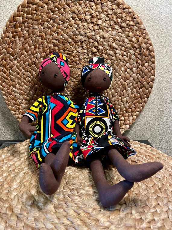 Handmade African Dolls – Sewn by Women at the Assalam Project, Tanzania | Kitenge Fabric Dolls | Fair Trade Ethical Gift