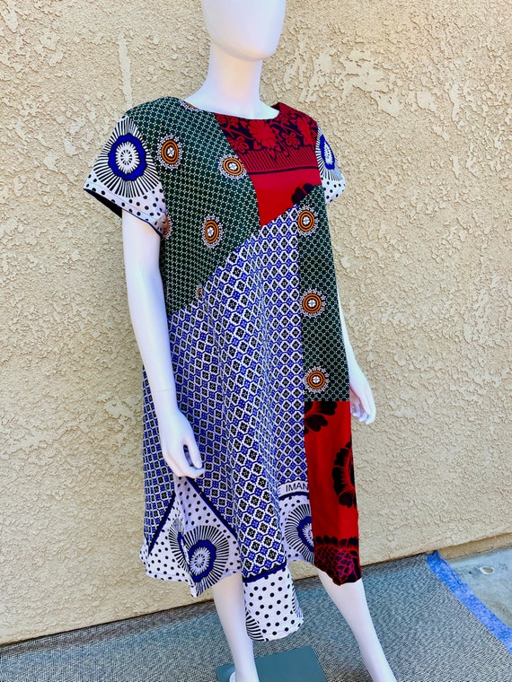 Patchwork Upcycled Midi Dress