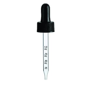 Ten- 1 oz  Glass Droppers, Graduated, 76mm.-(one set of 10 droppers)