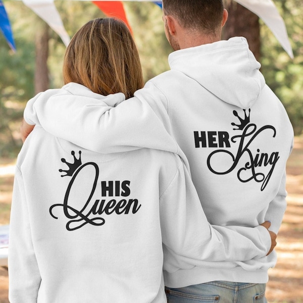 King Queen Hoodies • King Queen Gift Idea • Couple Matching Hoodie • Queen And King Hoodies • Couple Hoodie • Valentines Day Gift Couples