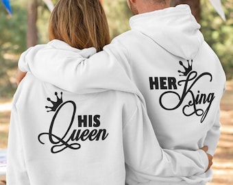 King Queen Hoodies • King Queen Gift Idea • Couple Matching Hoodie • Queen And King Hoodies • Couple Hoodie • Valentines Day Gift Couples