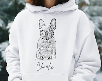 Custom Pet Portrait Hoodie from Photo • Dog Face Hoodie • Personalized Cat Hoodie • Pet Sweatshirt • Dog Mom Gift • Mother's Day Gift Ideas