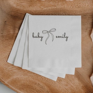 Personalized Baby Shower Party Napkins • Custom New Baby Boy Girl Cocktail Napkins • Baby Shower Decorations • Gender Reveal • Baby Birthday