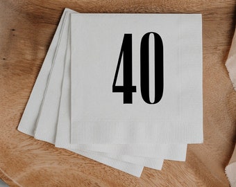 40th Birthday Party Napkins • Personalized 40th Cocktail Napkins Photo • 40th Birthday Party Decor • 40th Birthday Gift Ideas • Big 40