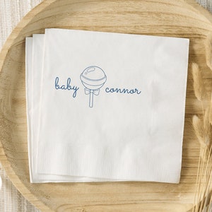 Personalized Baby Shower Party Napkins • Custom New Baby Cocktail Napkins • Baby Shower Decorations • Gender Reveal • Baby Birthday