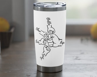 Personalized Papa Tumbler with Children Name • Custom Dad Fist Bump Tumbler • Gift for Grandpa • Father's Day Gift • Christmas Gift for Dad