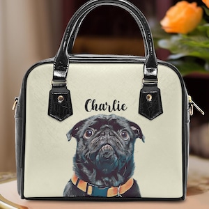 Custom Pet Casual Leather Bag • Personalized Dog Purse • Cat Purse • Dog Mom Gift • Shopping Bag • Dog Lovers Gift • Christmas Gift