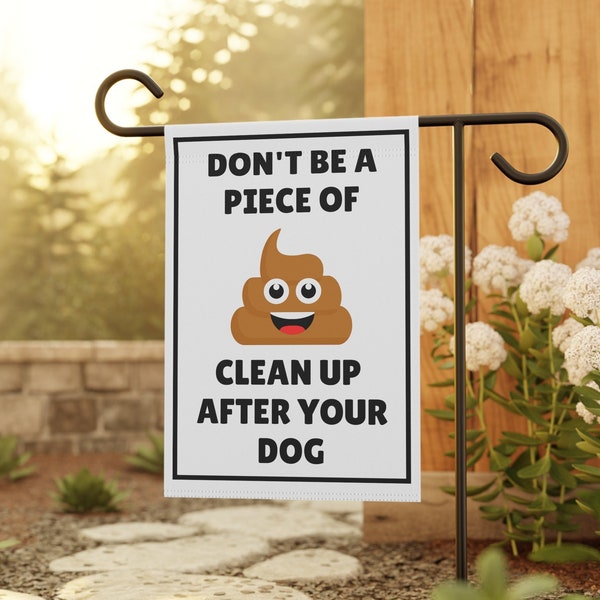 Piece Of Crap Dog Garden Flag • Dog Poop Banner • Pick Up After Your Dog Sign • Funny Dog Poop Garden Sign • Dog Poop Lawn Decorations