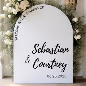 Arch Wedding Welcome Sign • Acrylic Welcome Sign • Welcome Board • Rustic White Wedding Sign • Event Sign • Minimalist Wedding Sign