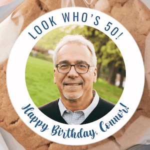 Custom Birthday Stickers • 30th Birthday Decoration • Photo Sticker for Birthday • 40th Birthday Stickers • Personalized Sticker with Photo